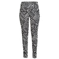 Black And White African Tribal Print High-Waisted Pocket Leggings