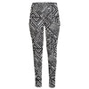 Black And White African Tribal Print High-Waisted Pocket Leggings