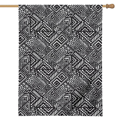 Black And White African Tribal Print House Flag