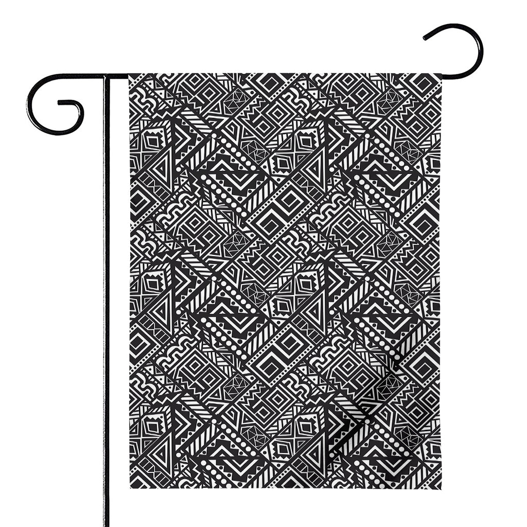 Black And White African Tribal Print House Flag