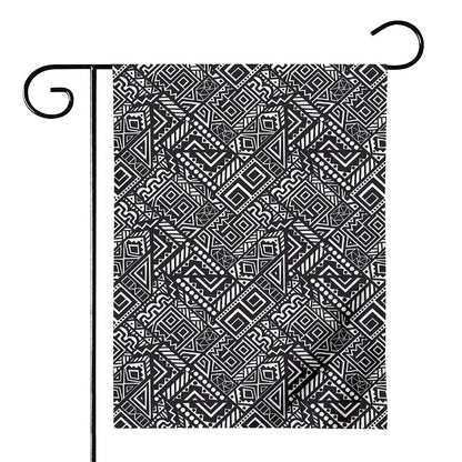 Black And White African Tribal Print House Flag