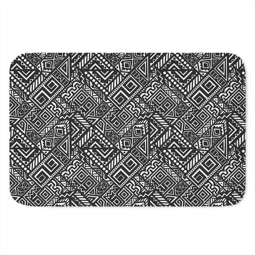 Black And White African Tribal Print Indoor Door Mat