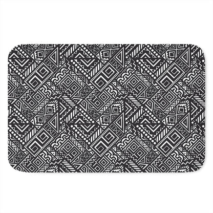 Black And White African Tribal Print Indoor Door Mat