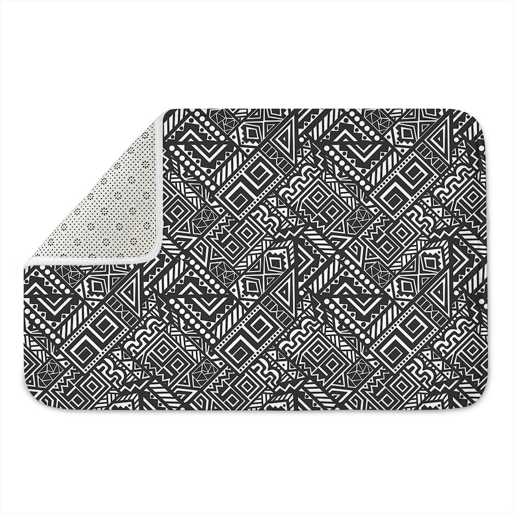 Black And White African Tribal Print Indoor Door Mat