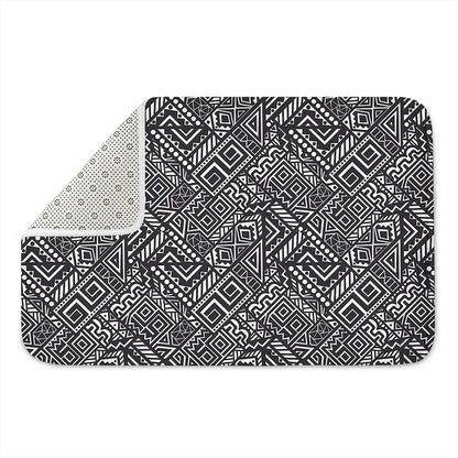 Black And White African Tribal Print Indoor Door Mat