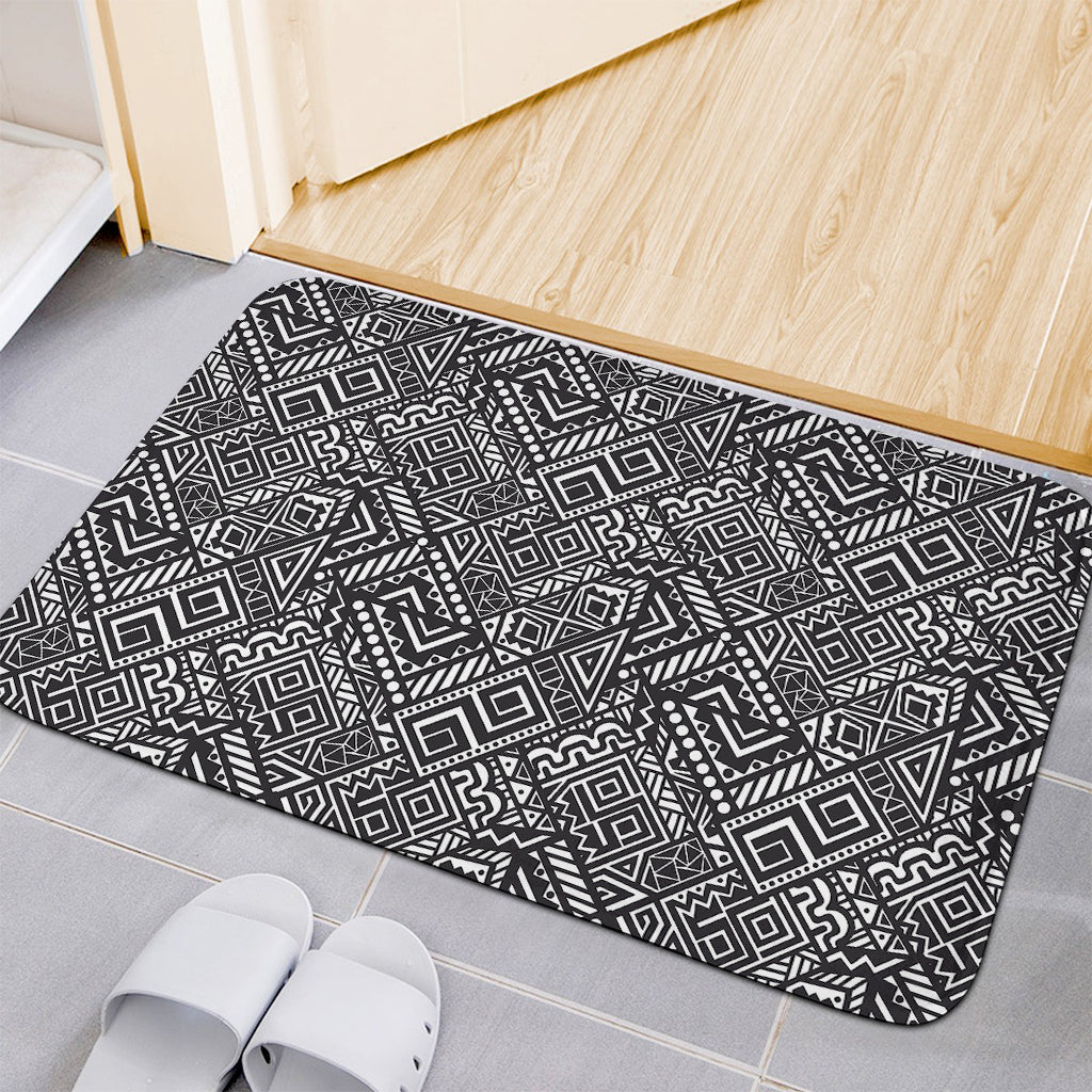 Black And White African Tribal Print Indoor Door Mat