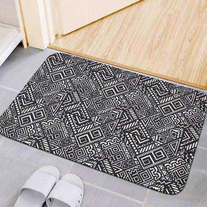 Black And White African Tribal Print Indoor Door Mat