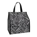 Black And White African Tribal Print Insulated Lunch Tote