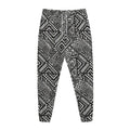 Black And White African Tribal Print Jogger Pants