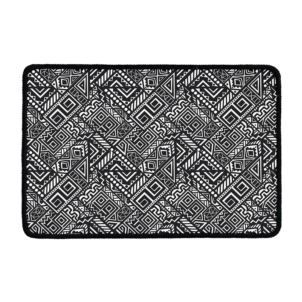 Black And White African Tribal Print Kitchen Mat