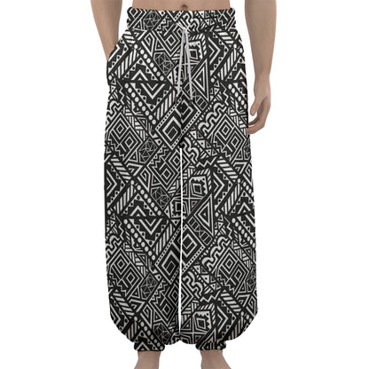 Black And White African Tribal Print Lantern Pants