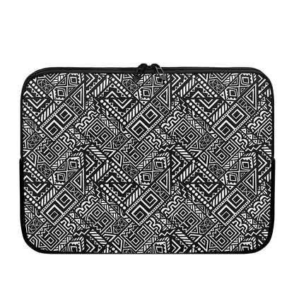 Black And White African Tribal Print Laptop Sleeve