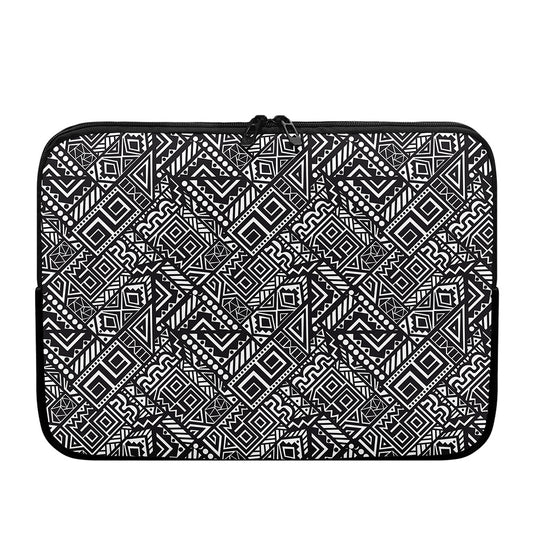 Black And White African Tribal Print Laptop Sleeve