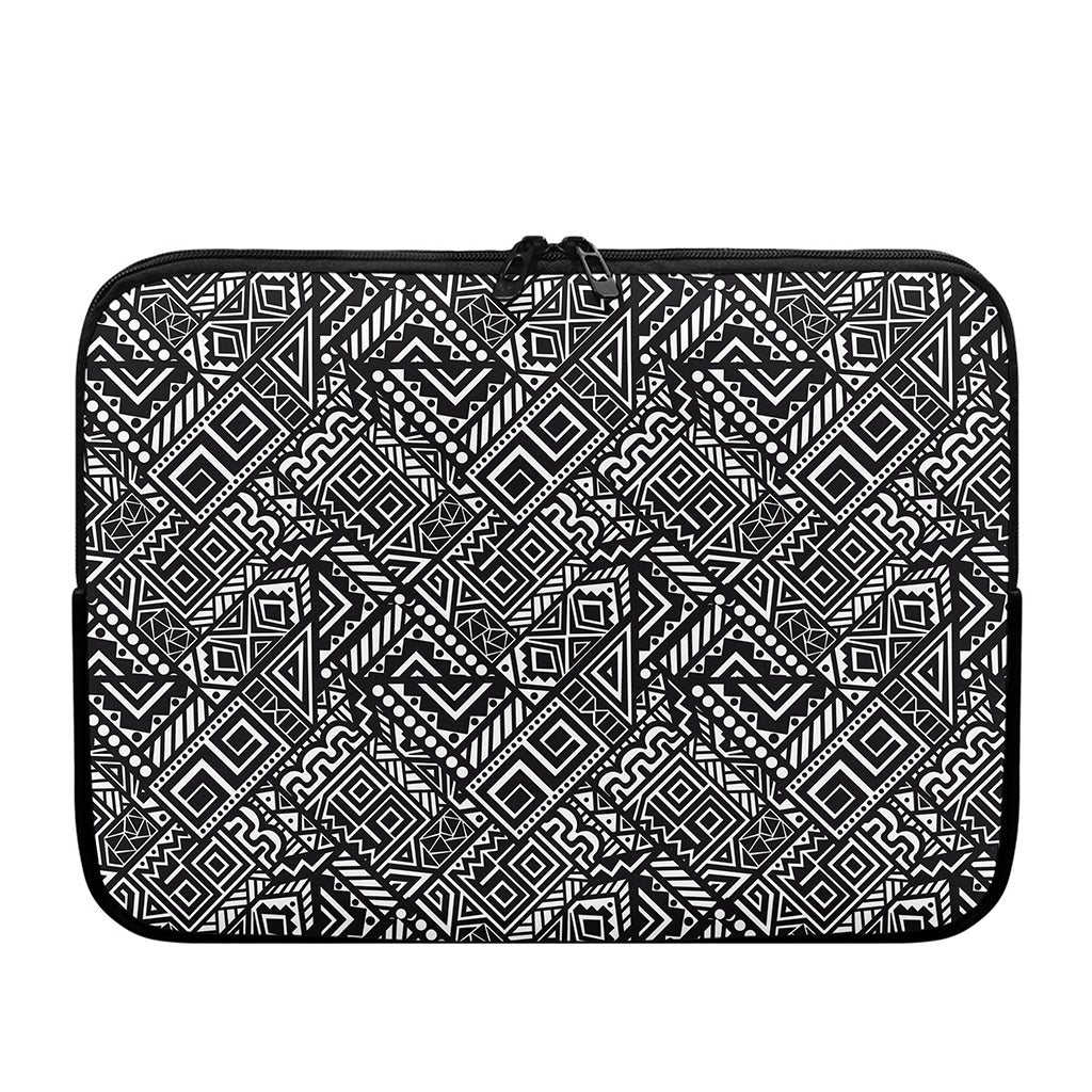Black And White African Tribal Print Laptop Sleeve
