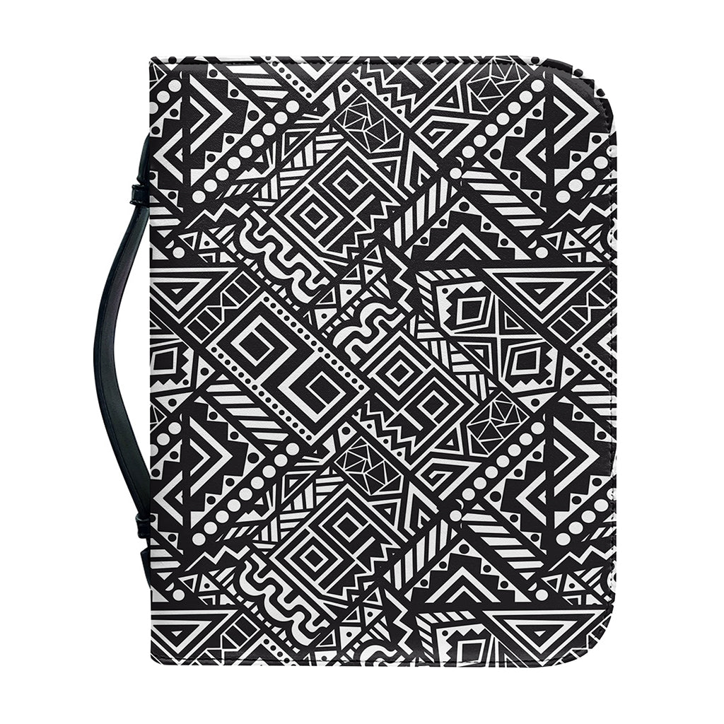 Black And White African Tribal Print Leather Bible Cover