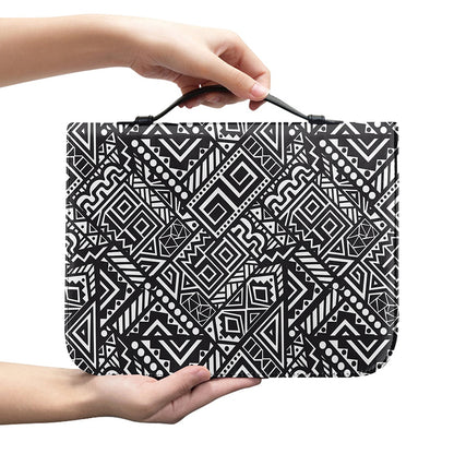 Black And White African Tribal Print Leather Bible Cover