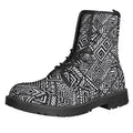 Black And White African Tribal Print Lace-Up Boots