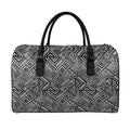 Black And White African Tribal Print Leather Duffel Bag