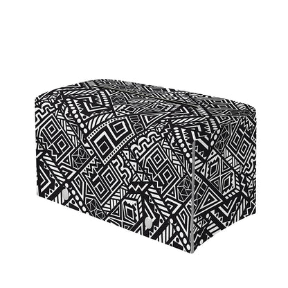 Black And White African Tribal Print Leather Tissue Box Cover