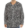 Black And White African Tribal Print Long Sleeve Baseball Jersey