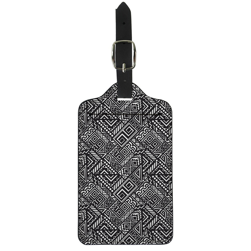 Black And White African Tribal Print Luggage Tag