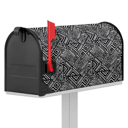 Black And White African Tribal Print Mailbox Cover