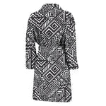 Black And White African Tribal Print Men's Bathrobe