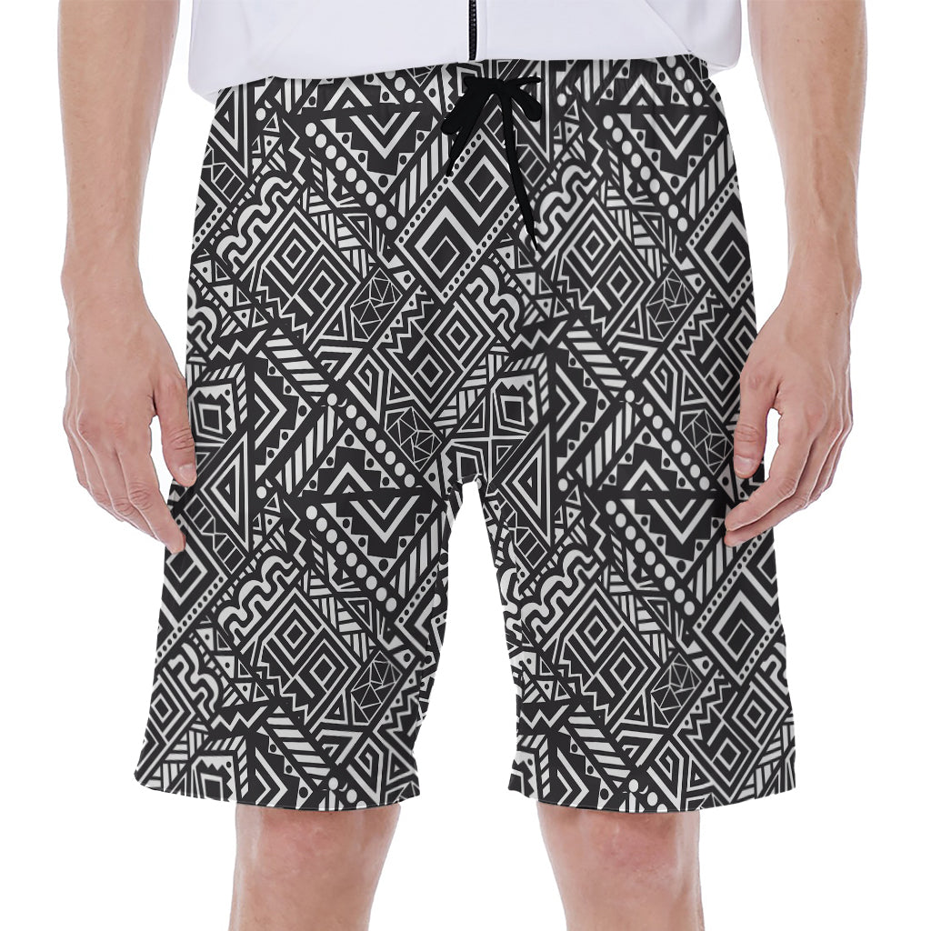 Black And White African Tribal Print Men's Beach Shorts