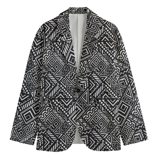 Black And White African Tribal Print Men's Blazer