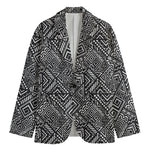 Black And White African Tribal Print Men's Blazer