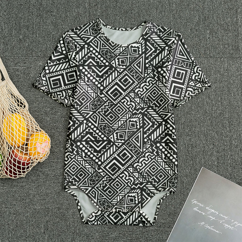 Black And White African Tribal Print Men's Bodysuit
