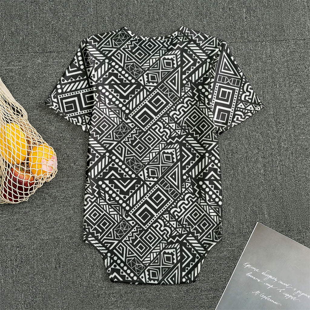 Black And White African Tribal Print Men's Bodysuit