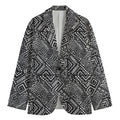 Black And White African Tribal Print Men's Cotton Blazer