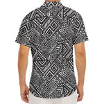 Black And White African Tribal Print Men's Deep V-Neck Shirt
