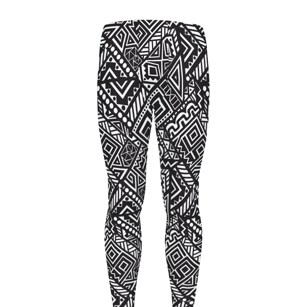 Black And White African Tribal Print Men's leggings