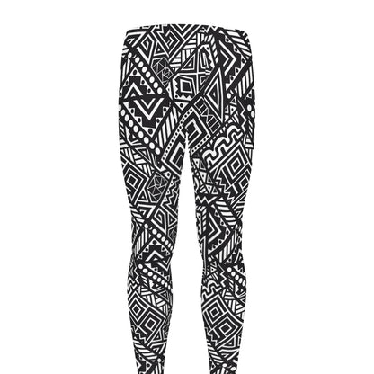 Black And White African Tribal Print Men's leggings