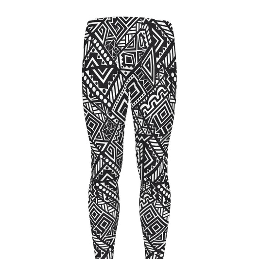 Black And White African Tribal Print Men's leggings