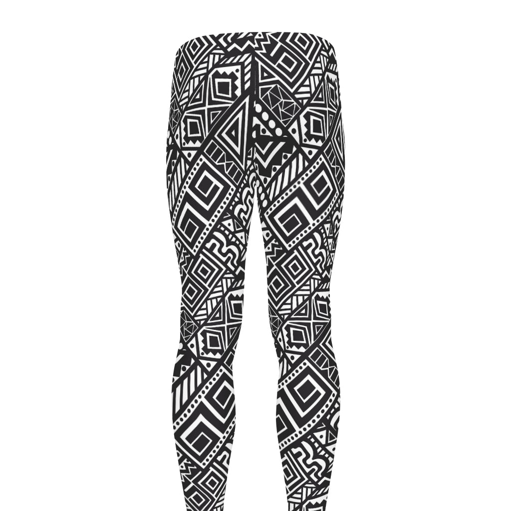 Black And White African Tribal Print Men's leggings