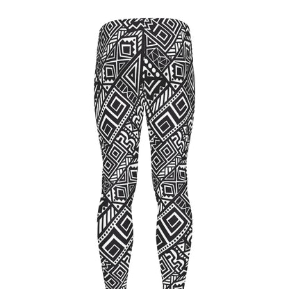 Black And White African Tribal Print Men's leggings