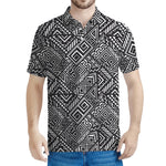 Black And White African Tribal Print Men's Polo Shirt