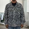 Black And White African Tribal Print Men's Shirt Jacket