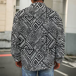 Black And White African Tribal Print Men's Shirt Jacket