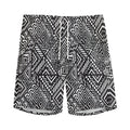 Black And White African Tribal Print Men's Athletic Shorts