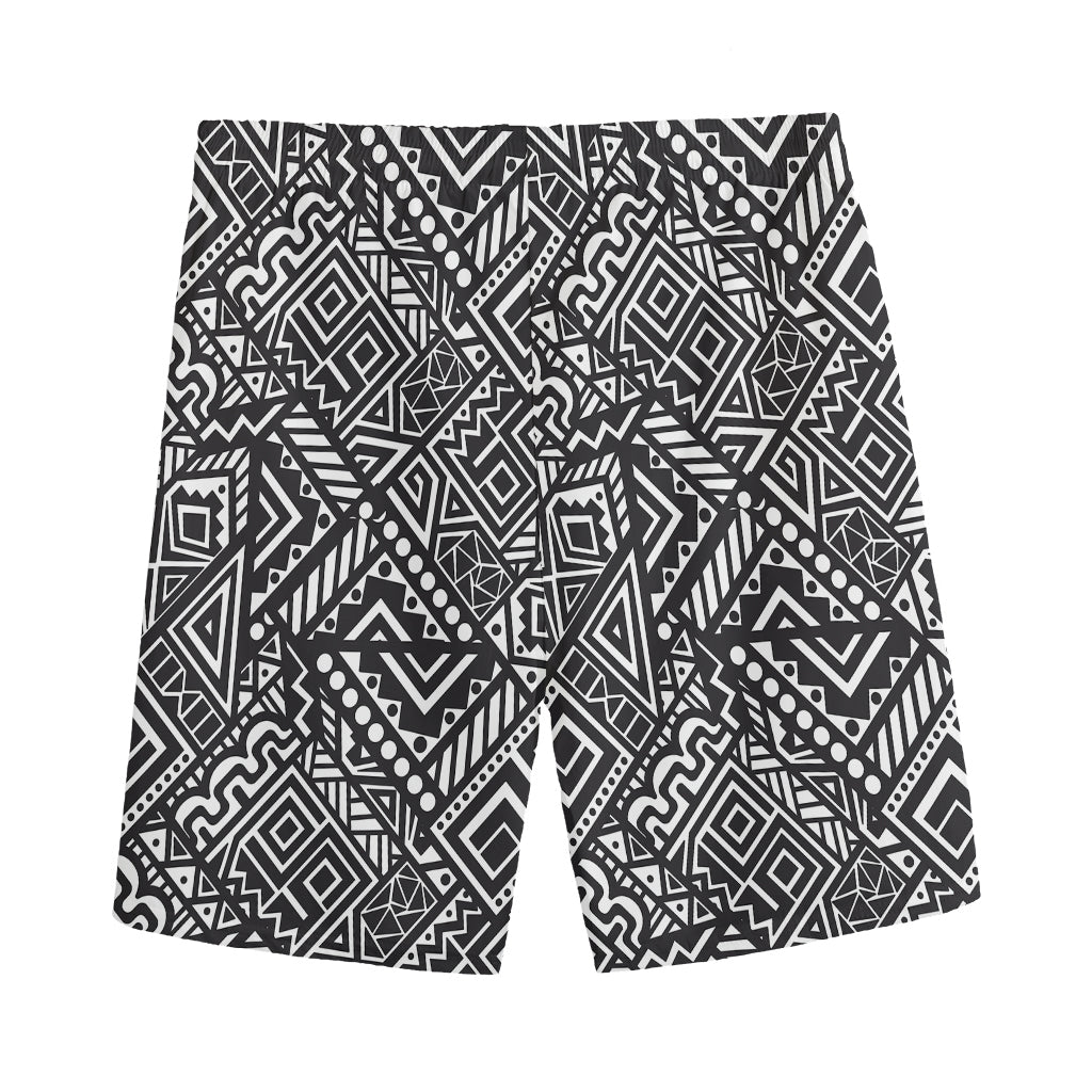 Black And White African Tribal Print Men's Sports Shorts