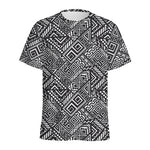 Black And White African Tribal Print Men's Sports T-Shirt