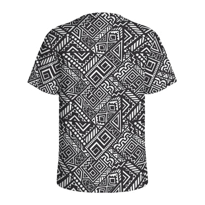 Black And White African Tribal Print Men's Sports T-Shirt