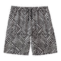 Black And White African Tribal Print Men's Swim Trunks