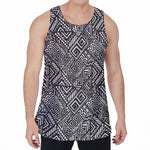 Black And White African Tribal Print Men's Velvet Tank Top