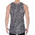 Black And White African Tribal Print Men's Velvet Tank Top