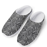 Black And White African Tribal Print Mesh Casual Shoes